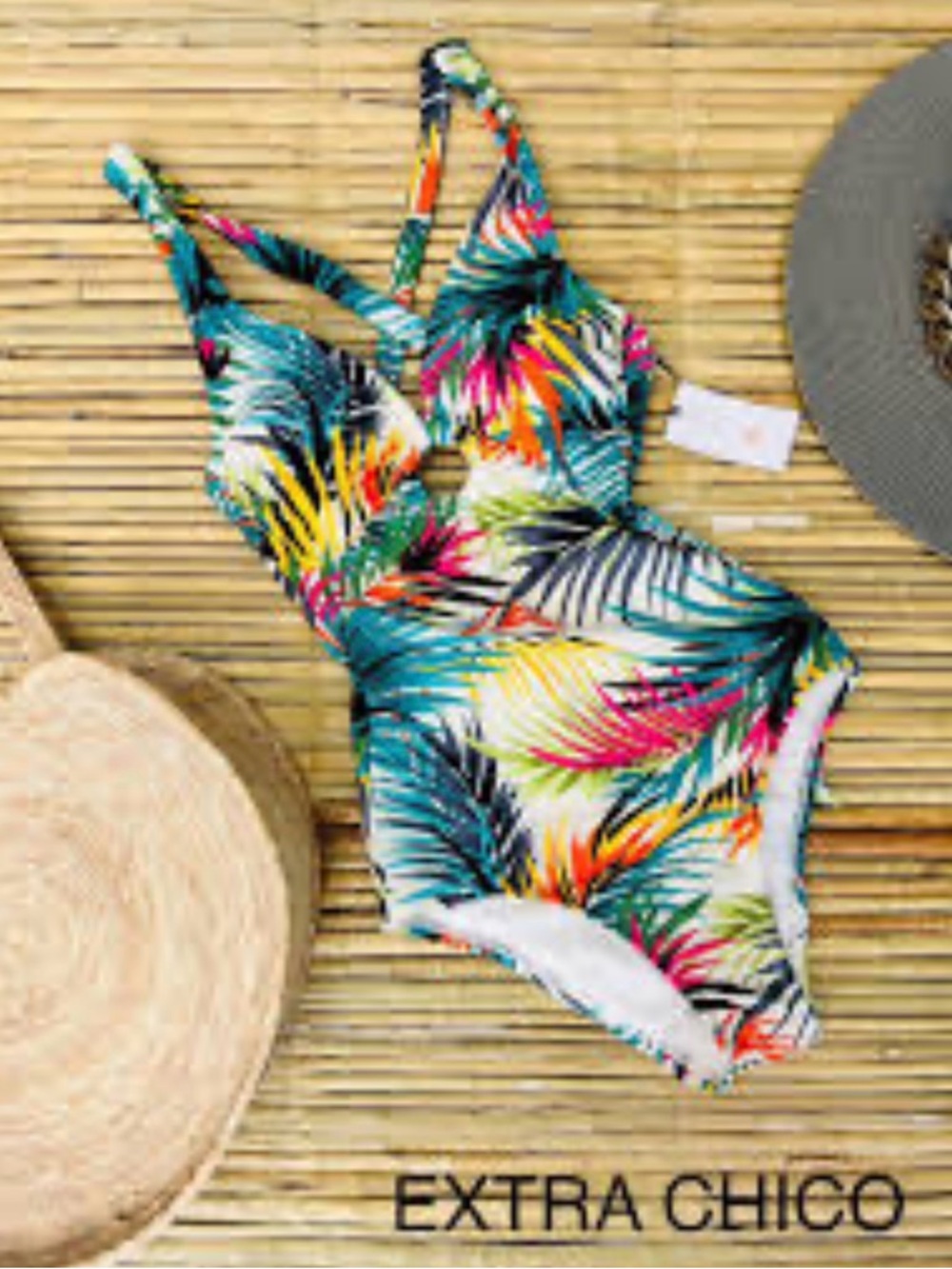 Shade & Shore Tropical Palm One-Piece Swimsuit - Teal, Pink, Yellow